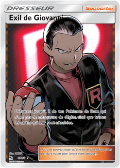 Carte Pokémon Dresseur Full Art Exil de Giovanni 67/68 de la série Destinées Occultes