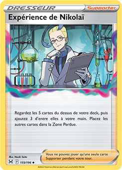 Carte Pokémon Peu commune Experience de Nikolaï 155/196 de la série Origine Perdue