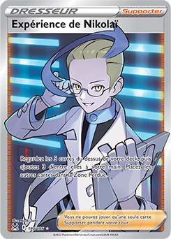 Carte Pokémon Dresseur Full Art Experience de Nikolaï 190/196 de la série Origine Perdue