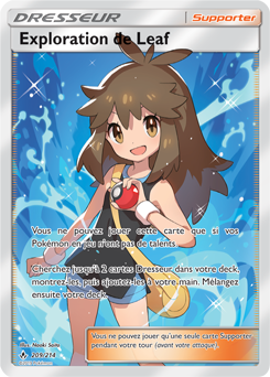 Carte Pokémon Dresseur Full Art Exploration de Leaf 209/214 de la série Alliance Infallible