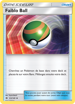 Carte Pokémon Peu commune Faiblo Ball 123/149 de la série Soleil & Lune