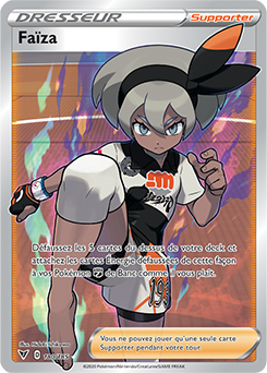 Carte Pokémon Dresseur Full Art Faiza 180/185 de la série Voltage Éclatant