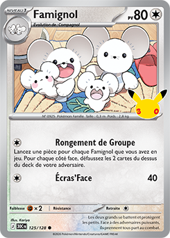 Carte Pokémon Communes Famignol 125/128 de la série 30e Anniversaire
