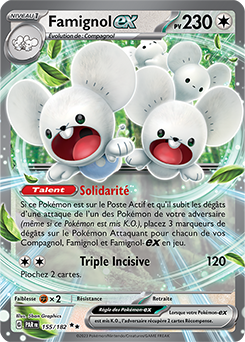 Carte Pokémon Double rare Famignol ex 155/182 de la série Faille Paradoxe