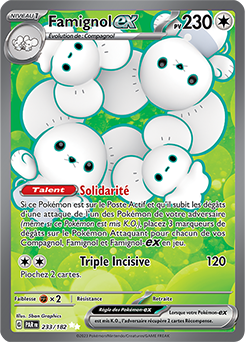 Carte Pokémon Ultra rare Famignol ex 233/182 de la série Faille Paradoxe