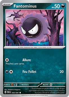 Carte Pokémon Fantominus 55/91 de la série Destinées de Paldea en vente au meilleur prix