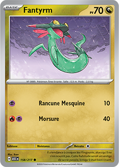 Carte Pokémon Fantyrm 158/217 de la série Héros Transcendants en vente au meilleur prix
