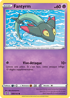 Carte Pokémon Fantyrm 89/192 de la série Clash des Rebelles en vente au meilleur prix