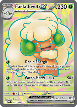 Carte Pokémon Ultra rare Farfaduvet ex 157/86 de la série Flamme Blanche