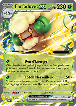 Carte Pokémon Double rare Farfaduvet ex 5/86 de la série Flamme Blanche