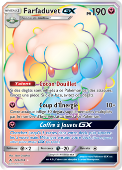 Carte Pokémon Secrète Rainbow GX Farfaduvet GX 226/214 de la série Alliance Infallible