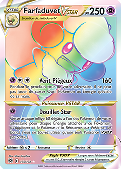 Carte Pokémon Rainbow VSTAR Farfaduvet VSTAR 175/172 de la série Stars Étincelantes