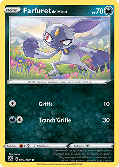 Carte Pokémon Communes Farfuret de Hisui 092/189 de la série Astres Radieux