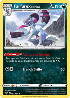 Carte Pokémon Holographique rare Farfurex de Hisui 093/189 de la série Astres Radieux