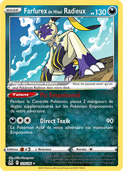 Carte Pokémon Farfurex de Hisui Radieux 123/196 de la série Origine Perdue en vente au meilleur prix