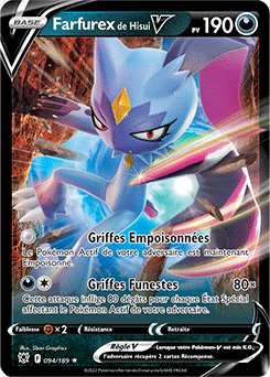 Carte Pokémon Ultra rare V Farfurex de Hisui V 094/189 de la série Astres Radieux