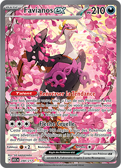 Carte Pokémon Illustration spéciale rare Favianos ex 288/217 de la série Héros Transcendants