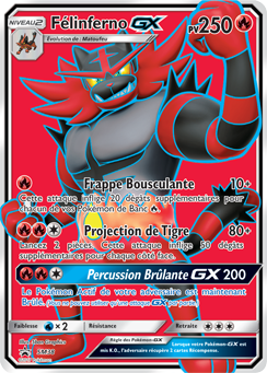 Carte Pokémon Promo Félinferno GX SM38 de la série Promos Soleil et Lune