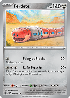 Carte Pokémon Peu commune Ferdeter 138/182 de la série Faille Paradoxe