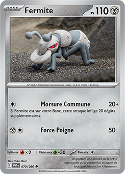Carte Pokémon Peu commune Fermite 70/86 de la série Flamme Blanche