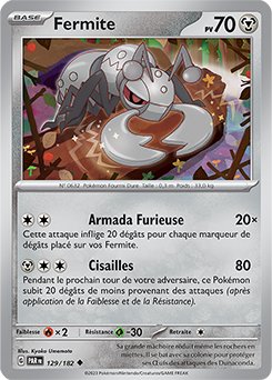 Carte Pokémon Peu commune Fermite 129/182 de la série Faille Paradoxe