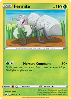 Carte Pokémon Fermite 8/202 de la série Épée et Bouclier en vente au meilleur prix