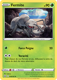 Carte Pokémon Fermite 10/163 de la série Styles de Combat en vente au meilleur prix