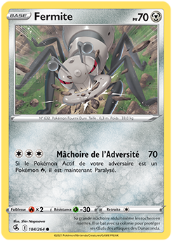 Carte Pokémon Communes Fermite 184/264 de la série Poing de Fusion