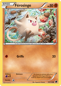 Carte Pokémon Férosinge 59/116 de la série Glaciation Plasma en vente au meilleur prix