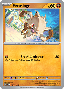 Carte Pokémon Férosinge 107/198 de la série Écarlate et Violet en vente au meilleur prix