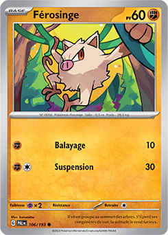 Carte Pokémon Communes Férosinge 106/193 de la série Évolutions à Paldea