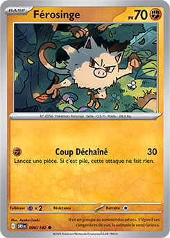 Carte Pokémon Communes Férosinge 90/182 de la série Rivalités Destinées