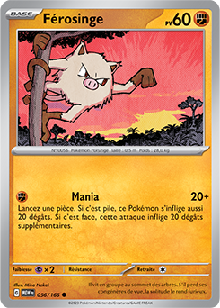 Carte Pokémon Férosinge 56/165 de la série 151 en vente au meilleur prix