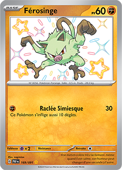 Carte Pokémon Férosinge 169/91 de la série Destinées de Paldea en vente au meilleur prix