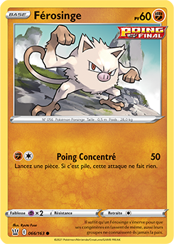 Carte Pokémon Férosinge 66/163 de la série Styles de Combat en vente au meilleur prix