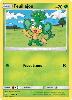 Carte Pokémon Commune Feuillajou 12/147 de la série Ombres Ardentes