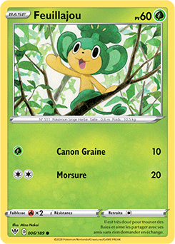 Carte Pokémon Feuillajou 6/189 de la série Ténèbres Embrasées en vente au meilleur prix
