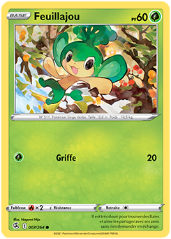 Carte Pokémon Communes Feuillajou 7/264 de la série Poing de Fusion