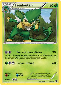 Carte Pokémon Rare Feuiloutan 2/98 de la série Pouvoirs Émergents