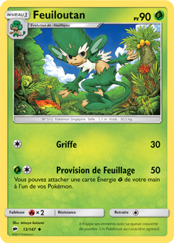 Carte Pokémon Peu commune Feuiloutan 13/147 de la série Ombres Ardentes