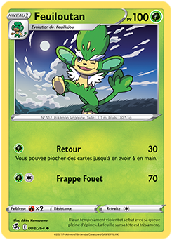 Carte Pokémon Peu commune Feuiloutan 8/264 de la série Poing de Fusion