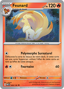 Carte Pokémon Peu commune Feunard 20/132 de la série Méga-Évolution