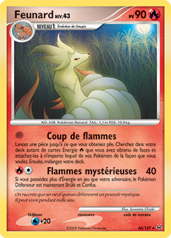 Carte Pokémon Feunard 36/127 de la série Platine en vente au meilleur prix