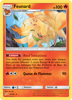 Carte Pokémon Feunard 16/181 de la série Duo de Choc en vente au meilleur prix