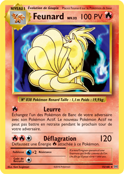 Carte Pokémon Holographique Rare Feunard 15/108 de la série Évolutions