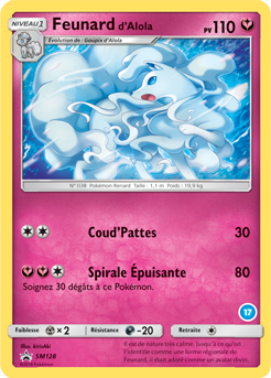 Carte Pokémon Promo Feunard d'Alola SM128 de la série Promos Soleil et Lune