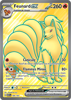 Carte Pokémon Feunard ex 186/165 de la série 151 en vente au meilleur prix