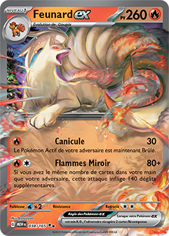 Carte Pokémon Feunard ex 38/165 de la série 151 en vente au meilleur prix