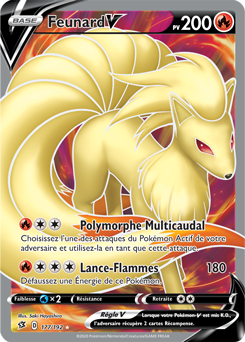 Carte Pokémon Full Art V Feunard V 177/192 de la série Clash des Rebelles