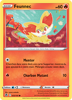 Carte Pokémon Feunnec 025/195 de la série Tempête Argentée en vente au meilleur prix